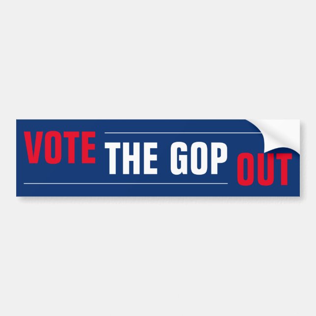 Vote the GOP Out Red White Blue Bumper Sticker (Front)