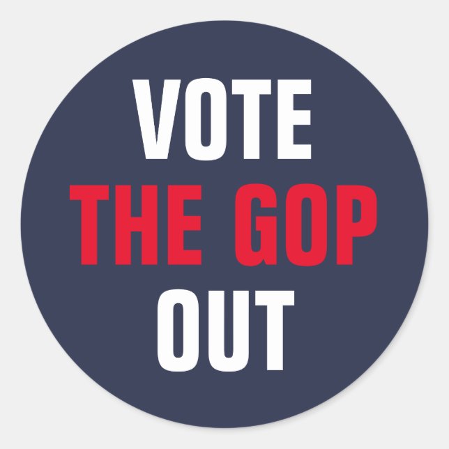 Vote the GOP Out Red White Blue Classic Round Sticker (Front)