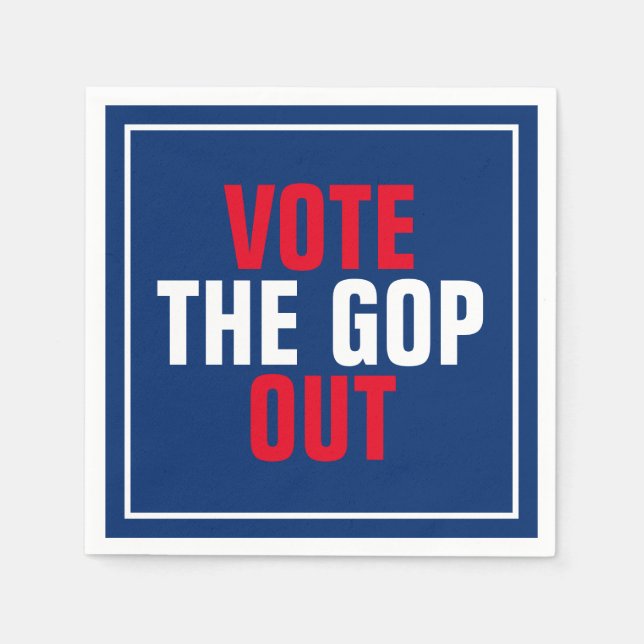 Vote the GOP Out Red White Blue Political Napkin (Front)