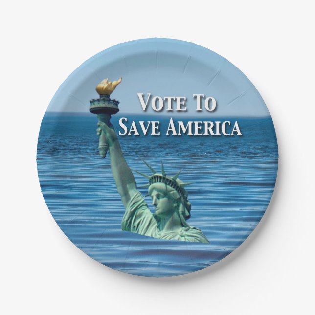 Vote to Save America This Election Paper Plate (Front)