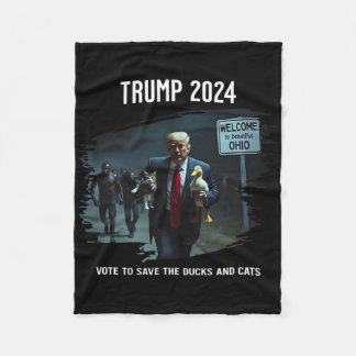 Vote To Save The Duck And Cats Trump President 202 Fleece Blanket