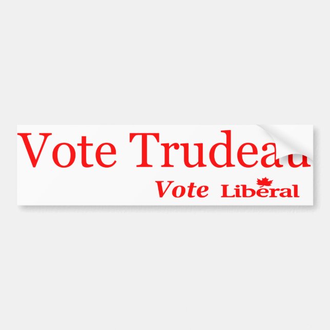 Vote Trudeau Vote Liberal Bumper Sticker (Front)