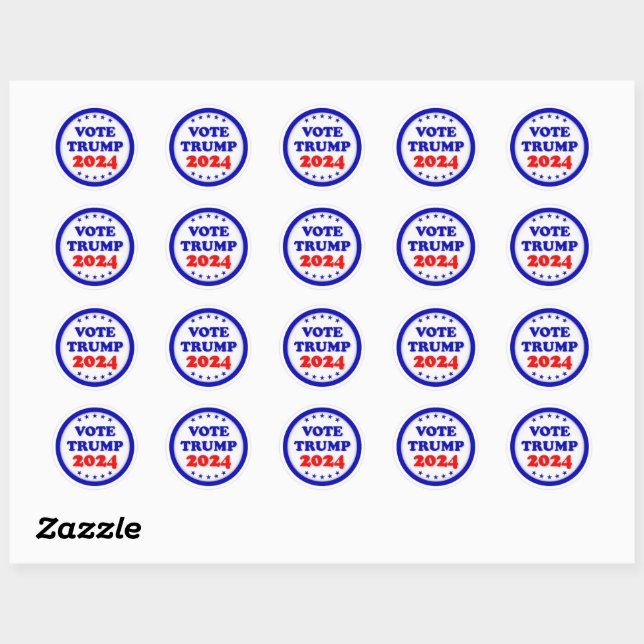 Vote Trump 2024 Republican Party Classic Round Sticker (Sheet)