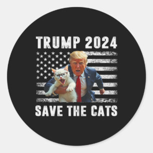 Vote Trump 2025 Funny Save The Cats Classic Round Sticker