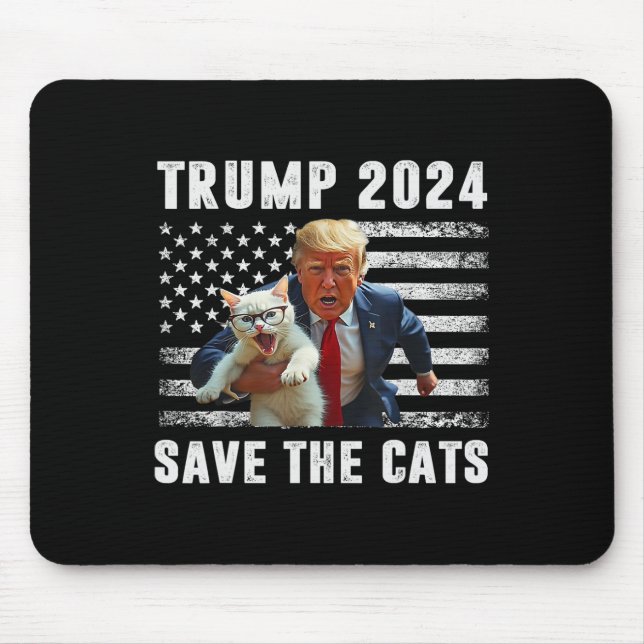 Vote Trump 2025 Funny Save The Cats  Mouse Mat (Front)