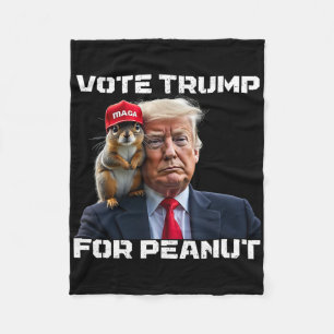 Vote Trump For Peanut The Squirrel 2 Fleece Blanket