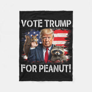 Vote Trump For Peanut The Squirrel 4 Fleece Blanket