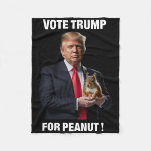 Vote Trump For Peanut The Squirrel 5 Fleece Blanket