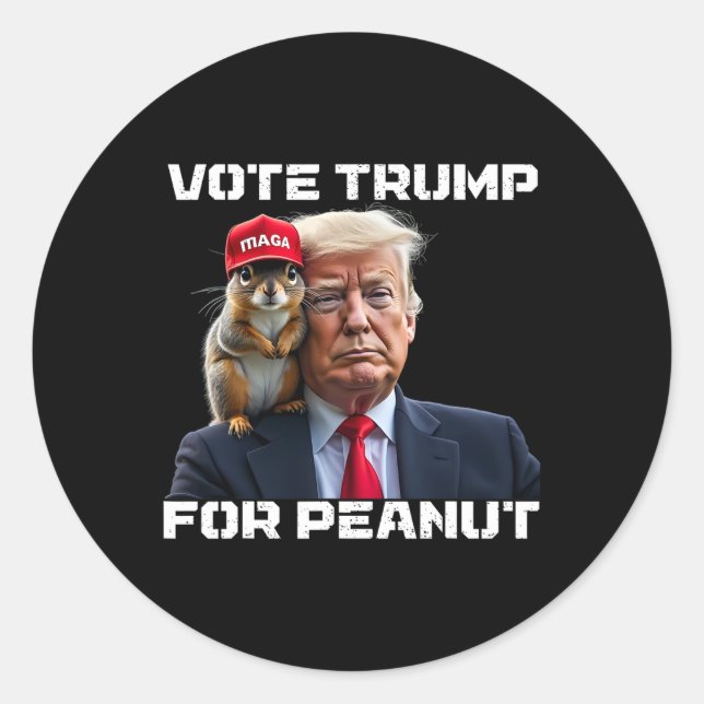 Vote Trump For Peanut The Squirrel  Classic Round Sticker (Front)