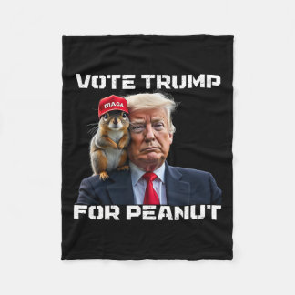 Vote Trump For Peanut The Squirrel  Fleece Blanket