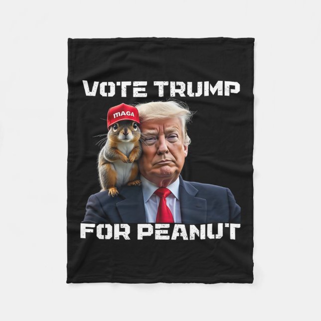 Vote Trump For Peanut The Squirrel  Fleece Blanket (Front)