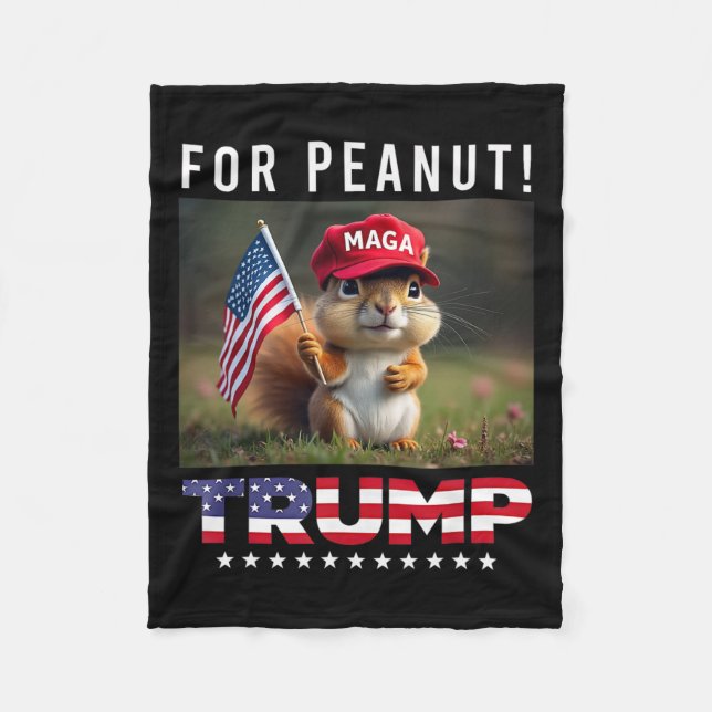 Vote Trump For Peanut The Squirrel Trump 2024  Fleece Blanket (Front)