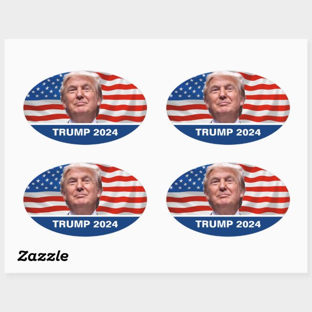 VOTE Trump For President 2024 Oval Sticker (Sheet)