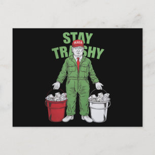 Vote Trump Garbage Man Stay Trashy 2024 Election Postcard
