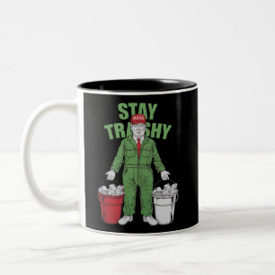 Vote Trump Garbage Man Stay Trashy 2024 Election  Two-Tone Coffee Mug