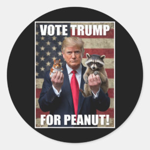 Vote Trump Justic For Fred Peanut The Squirrel Mer Classic Round Sticker