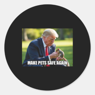 Vote Trump Mega Make Pets Safe Again Justice Peanu Classic Round Sticker