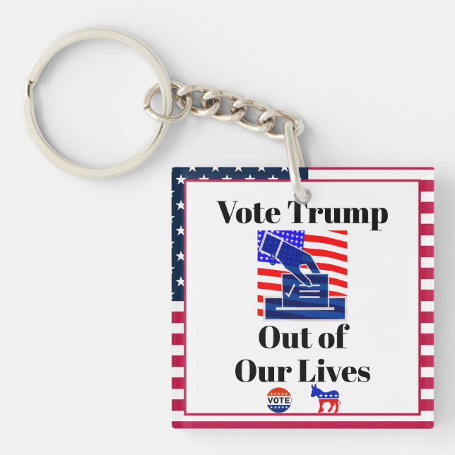 Vote Trump Out of Our Lives Keychain (Front)