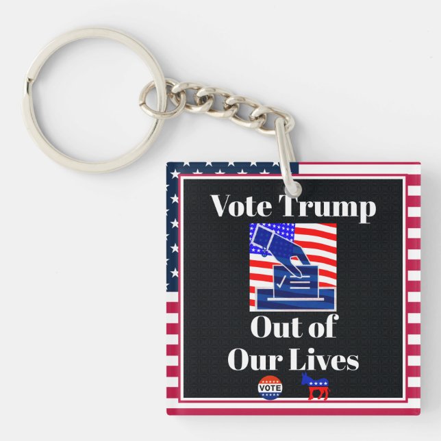 Vote Trump Out of Our Lives Keychain (Front)