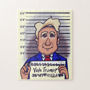 Vote Trump Pale Yellow Jigsaw Puzzle