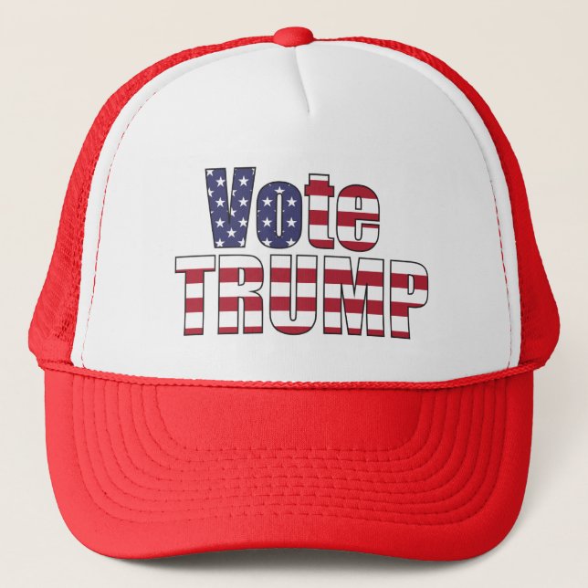 VOTE TRUMP REPUBLICAN PRESIDENT 2024 GREAT USA TRUCKER HAT (Front)