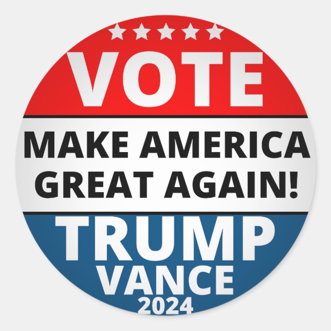 Vote Trump Vance 2024 Classic Round Sticker (Front)