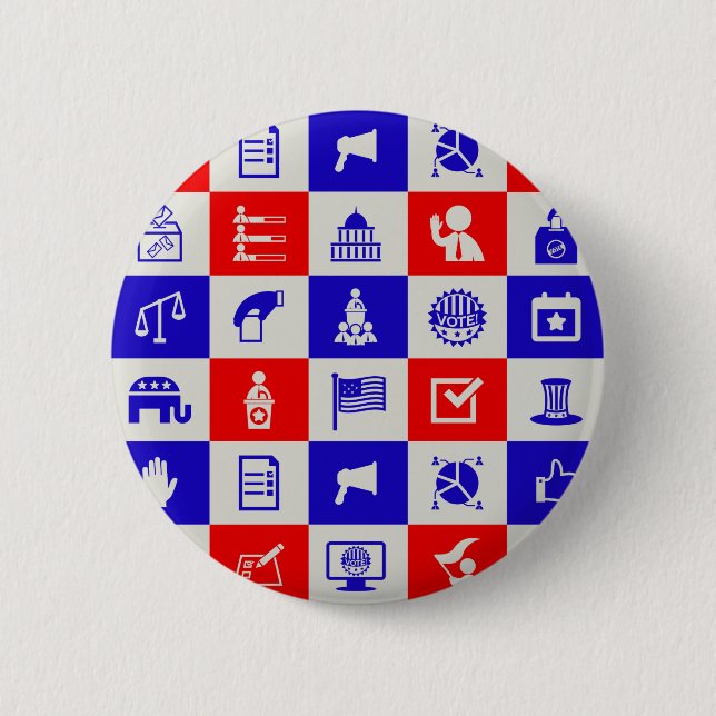 vote USA election 6 Cm Round Badge (Front)