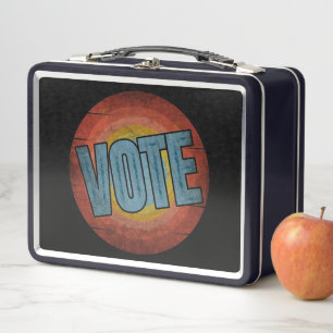 VOTE VINTAGE METAL LUNCH BOX