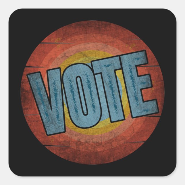 VOTE VINTAGE SQUARE STICKER (Front)