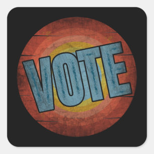 VOTE VINTAGE SQUARE STICKER