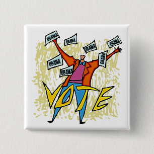 VOTE VOTE VOTE 15 CM SQUARE BADGE