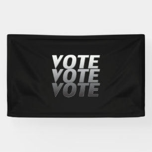 "Vote vote vote" black white grey Banner