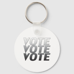 vote vote vote - black white, grey key ring