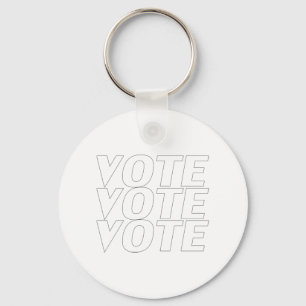 vote vote vote - black white minimalist simple key ring