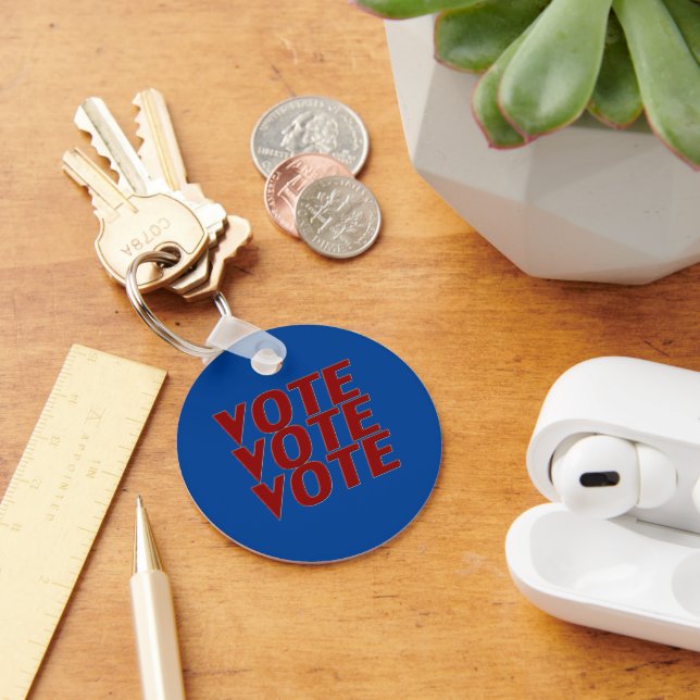 vote vote vote - blue red key ring (Desk)