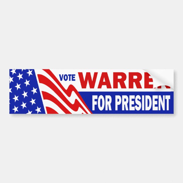 Vote Warren For President Bumper Sticker (Front)