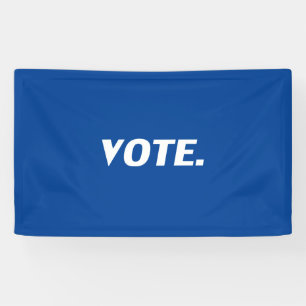 "Vote" white letters, blue background Banner