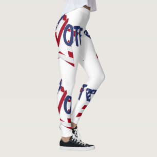 Vote With Check Mark And Star Leggings