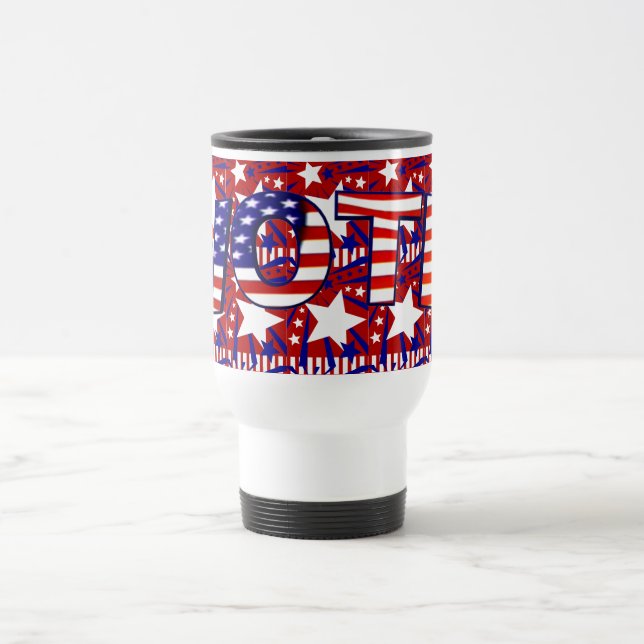 Vote with Stars and Stripes - Travel Mug (Center)