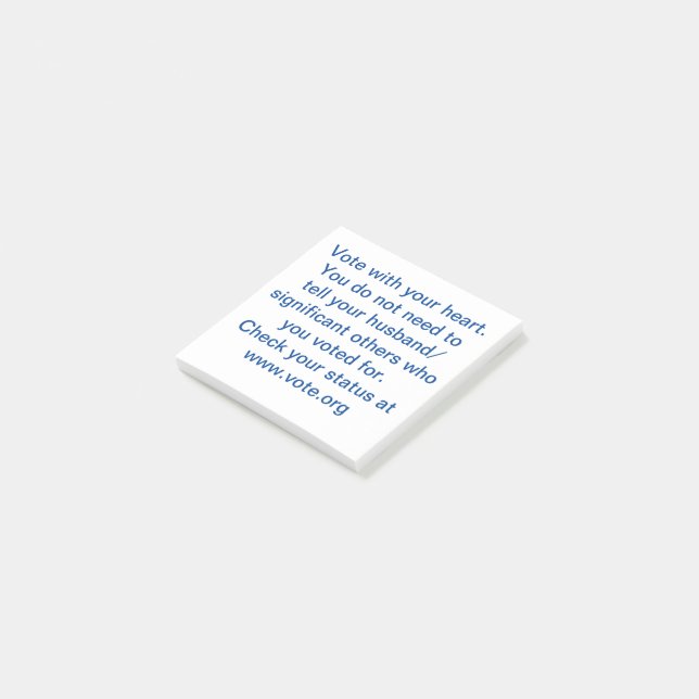 Vote with your heart post-it notes (Angled)