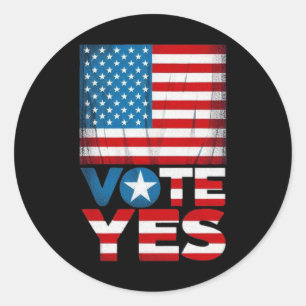 Vote Yes Empower Your Voice  Classic Round Sticker