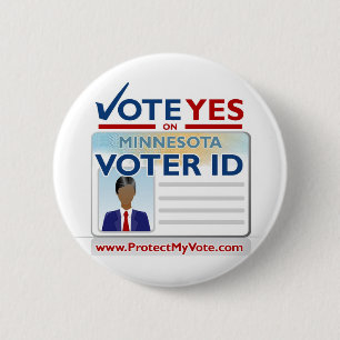 Vote Yes on Voter ID 6 Cm Round Badge