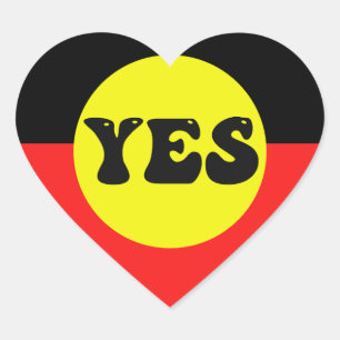 Vote Yes To The Voice - Indigenous Voice Heart Sticker