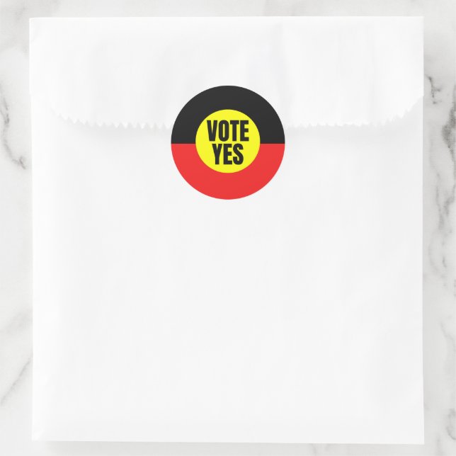 Vote Yes To The Voice To Parliament Classic Round Sticker (Bag)