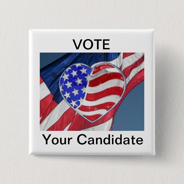 Vote "Your Candidate" - Campaign Election Button (Front)