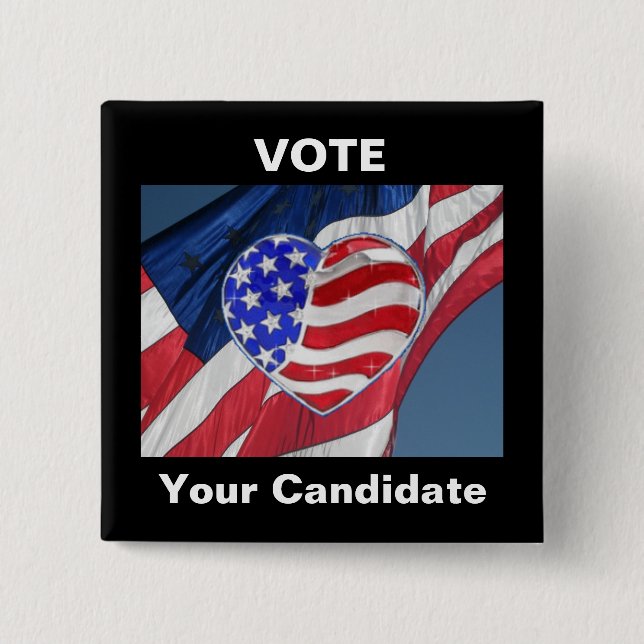 Vote "Your Candidate" - Campaign Election Button (Front)