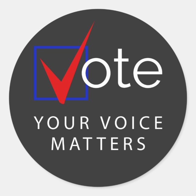 VOTE Your Voice Matters 2020 Election Stickers (Front)