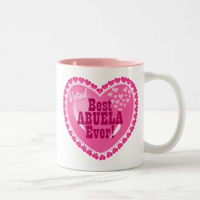 Voted BEST Abuela ever! Two-Tone Coffee Mug (Right)