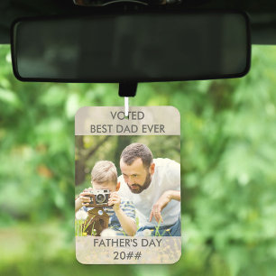 Voted Best Dad Ever - Custom Year - Two Photo Car Air Freshener