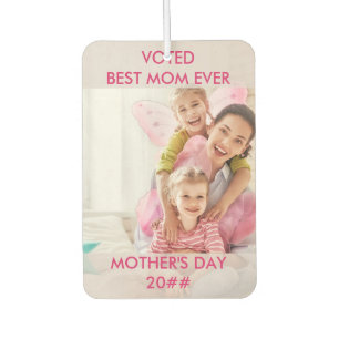 Voted Best Mum Ever - Custom Year - Two Photo Car Air Freshener